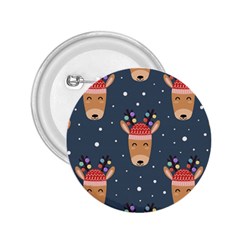 Cute Deer Heads Seamless Pattern Christmas 2 25  Buttons by Vaneshart