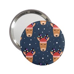 Cute Deer Heads Seamless Pattern Christmas 2 25  Handbag Mirrors by Vaneshart