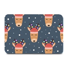 Cute Deer Heads Seamless Pattern Christmas Plate Mats by Vaneshart