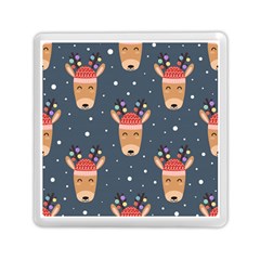 Cute Deer Heads Seamless Pattern Christmas Memory Card Reader (square) by Vaneshart