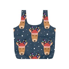 Cute Deer Heads Seamless Pattern Christmas Full Print Recycle Bag (s) by Vaneshart