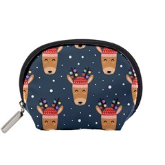 Cute Deer Heads Seamless Pattern Christmas Accessory Pouch (small) by Vaneshart