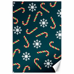 Christmas Seamless Pattern With Candies Snowflakes Canvas 12  X 18  by Vaneshart