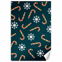 Christmas Seamless Pattern With Candies Snowflakes Canvas 24  X 36  by Vaneshart