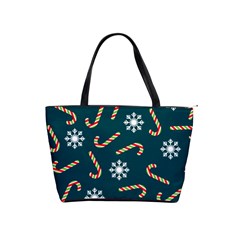 Christmas Seamless Pattern With Candies Snowflakes Classic Shoulder Handbag by Vaneshart