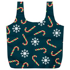 Christmas Seamless Pattern With Candies Snowflakes Full Print Recycle Bag (xl) by Vaneshart