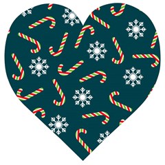 Christmas Seamless Pattern With Candies Snowflakes Wooden Puzzle Heart