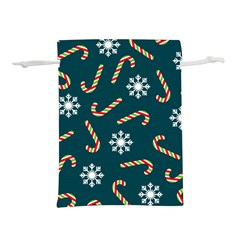 Christmas Seamless Pattern With Candies Snowflakes Lightweight Drawstring Pouch (m)