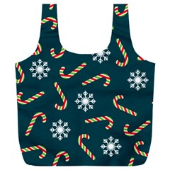 Christmas Seamless Pattern With Candies Snowflakes Full Print Recycle Bag (xxxl) by Vaneshart