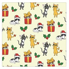 Christmas Funny Pattern Cat Large Satin Scarf (square) by Vaneshart