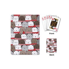 Cute Adorable Bear Merry Christmas Happy New Year Cartoon Doodle Seamless Pattern Playing Cards Single Design (mini) by Vaneshart