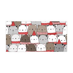 Cute Adorable Bear Merry Christmas Happy New Year Cartoon Doodle Seamless Pattern Yoga Headband by Vaneshart