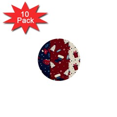 Flat Design Christmas Pattern Collection Art 1  Mini Buttons (10 Pack)  by Vaneshart