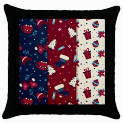 Flat Design Christmas Pattern Collection Art Throw Pillow Case (black) by Vaneshart