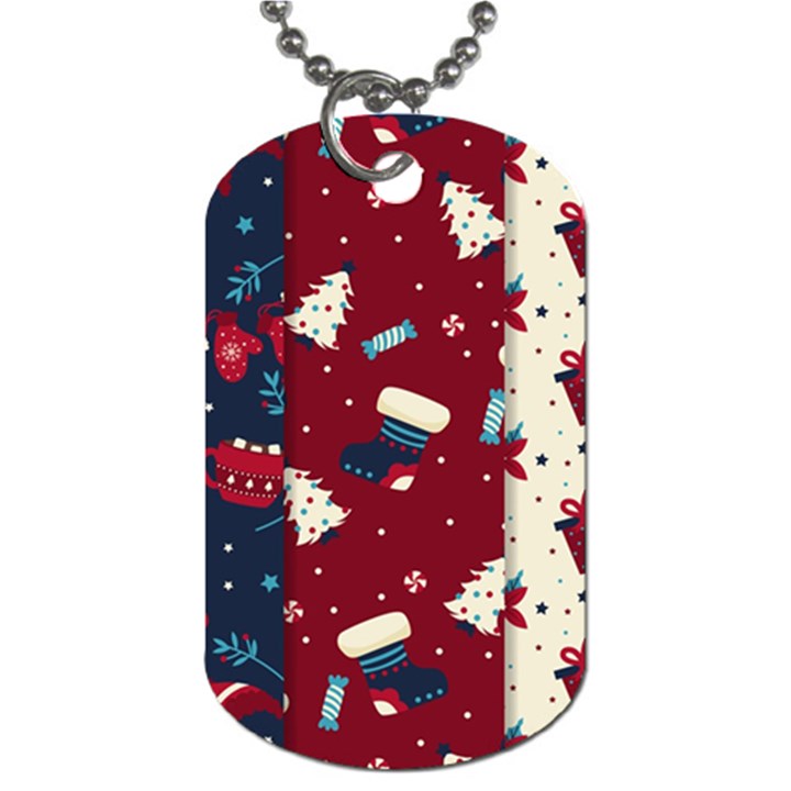 Flat Design Christmas Pattern Collection Art Dog Tag (Two Sides)