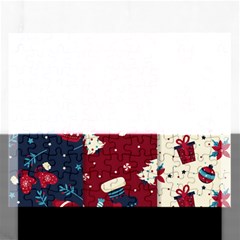 Flat Design Christmas Pattern Collection Art Rectangular Jigsaw Puzzl by Vaneshart