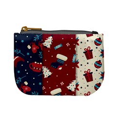 Flat Design Christmas Pattern Collection Art Mini Coin Purse