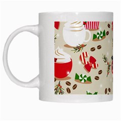 Christmas Coffe Cupcake Seamless Pattern White Mugs by Vaneshart