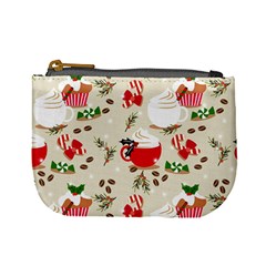 Christmas Coffe Cupcake Seamless Pattern Mini Coin Purse