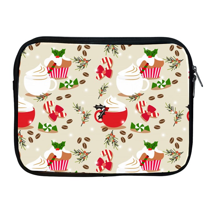 Christmas Coffe Cupcake Seamless Pattern Apple iPad 2/3/4 Zipper Cases