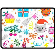 Funny Christmas Pattern Double Sided Fleece Blanket (large)  by Vaneshart