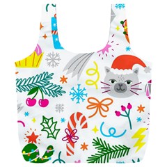 Funny Christmas Pattern Full Print Recycle Bag (xxl) by Vaneshart