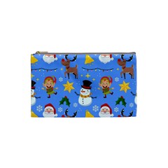 Funny Christmas Pattern With Snowman Reindeer Cosmetic Bag (small) by Vaneshart