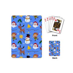 Funny Christmas Pattern With Snowman Reindeer Playing Cards Single Design (mini) by Vaneshart