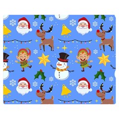 Funny Christmas Pattern With Snowman Reindeer Double Sided Flano Blanket (medium)  by Vaneshart