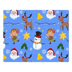 Funny Christmas Pattern With Snowman Reindeer Double Sided Flano Blanket (large)  by Vaneshart