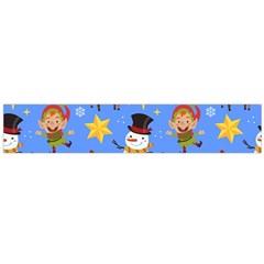 Funny Christmas Pattern With Snowman Reindeer Large Flano Scarf  by Vaneshart