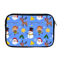 Funny Christmas Pattern With Snowman Reindeer Apple Macbook Pro 17  Zipper Case by Vaneshart