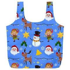 Funny Christmas Pattern With Snowman Reindeer Full Print Recycle Bag (xxl) by Vaneshart