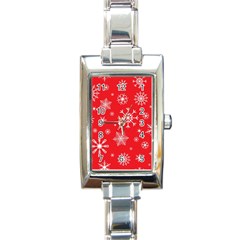 Christmas Seamless With Snowflakes Snowflake Pattern Red Background Winter Rectangle Italian Charm Watch by Vaneshart