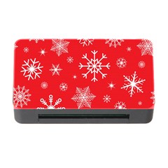 Christmas Seamless With Snowflakes Snowflake Pattern Red Background Winter Memory Card Reader With Cf by Vaneshart