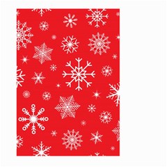 Christmas Seamless With Snowflakes Snowflake Pattern Red Background Winter Large Garden Flag (two Sides) by Vaneshart