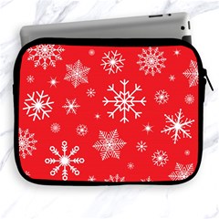 Christmas Seamless With Snowflakes Snowflake Pattern Red Background Winter Apple Ipad 2/3/4 Zipper Cases by Vaneshart