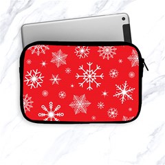 Christmas Seamless With Snowflakes Snowflake Pattern Red Background Winter Apple Ipad Mini Zipper Cases by Vaneshart