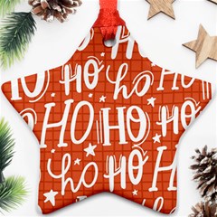 Ho Ho Ho Lettering Seamless Pattern Santa Claus Laugh Ornament (star) by Vaneshart