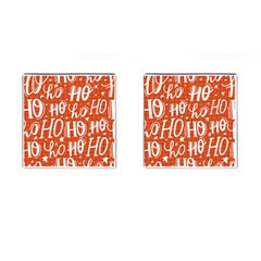 Ho Ho Ho Lettering Seamless Pattern Santa Claus Laugh Cufflinks (square) by Vaneshart