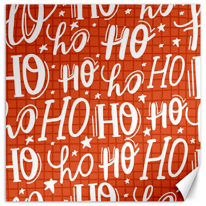 Ho Ho Ho Lettering Seamless Pattern Santa Claus Laugh Canvas 12  x 12 