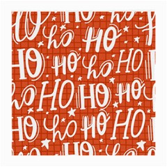 Ho Ho Ho Lettering Seamless Pattern Santa Claus Laugh Medium Glasses Cloth (2 Sides) by Vaneshart