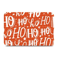 Ho Ho Ho Lettering Seamless Pattern Santa Claus Laugh Plate Mats by Vaneshart