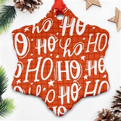 Ho Ho Ho Lettering Seamless Pattern Santa Claus Laugh Snowflake Ornament (two Sides) by Vaneshart