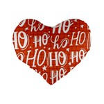 Ho Ho Ho Lettering Seamless Pattern Santa Claus Laugh Standard 16  Premium Heart Shape Cushions Back