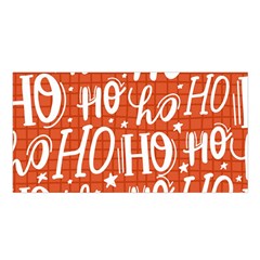 Ho Ho Ho Lettering Seamless Pattern Santa Claus Laugh Satin Shawl by Vaneshart