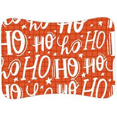 Ho Ho Ho Lettering Seamless Pattern Santa Claus Laugh Velour Seat Head Rest Cushion by Vaneshart