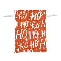 Ho Ho Ho Lettering Seamless Pattern Santa Claus Laugh Lightweight Drawstring Pouch (l) by Vaneshart