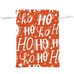 Ho Ho Ho Lettering Seamless Pattern Santa Claus Laugh  Lightweight Drawstring Pouch (xl) by Vaneshart