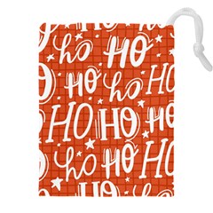 Ho Ho Ho Lettering Seamless Pattern Santa Claus Laugh Drawstring Pouch (4xl) by Vaneshart